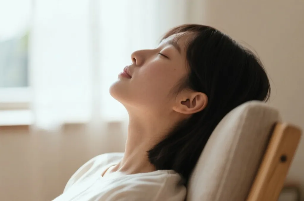 闭目深呼吸放松心态的人
